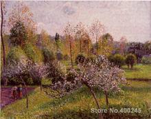 Знаменитые Картины маслом ручной работы Камилла Писсаро цветущие яблони, Eragny настенное искусство Высокое качество 2024 - купить недорого