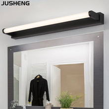 Jusheng-lâmpada de parede em alumínio, branca e preta, decorativa, alta qualidade, luz led, espelho, iluminação para interiores 2024 - compre barato