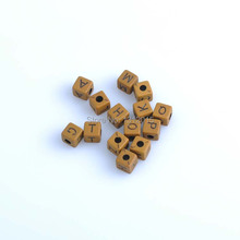 Cubo acrílico Charm Letter cuentas adoras para manualidades Color marrón 6x6mm 200 Uds. ¡venta al por mayor! Envío Gratis YKL0191X 2024 - compra barato