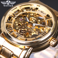 2018 Men's Watch Top Brand Luxury Winner Skeleton Watch Full Steel Strap Gold Automatic Mechanical Watches Dress Male Wristwatch 2024 - buy cheap