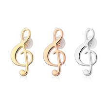 Tiny Music Note Stud Earrings for Women Gold Silver Color Elegant Steel Needle Earrings Musical Jewelry Wholesale Price 2021 2024 - buy cheap