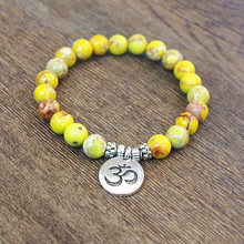 Natural Stone Beads Strand Bracelet Yoga Chakra Mala Prayer Bracelets OM Lotus Women Men Charm Bracelet DIY Handmade Jewelry 2024 - buy cheap