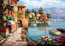14/16/18/27/28 Seaside town Scenery Needlework,Cross sttich Handmade 14CT Counted Canvas DIY,DMC,Cross-stitch kits,Embroidery 2024 - buy cheap