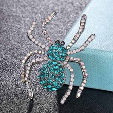 Zlxgirl jewelry fashion men's spider brooches jewelry brand rhinestone crystal hijab accessories punk insect scarf pins hats pin 2024 - buy cheap