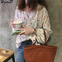 Hzirip Korean Women Blouses 2019 Spring Summer Sweet Fashion Casual Print Shirt Chiffon Soft Long Sleeve Women Tops Shirts 2024 - buy cheap