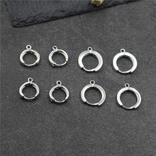 1 par de ganchos para pendientes redondos de plata esterlina 100% 925, 10mm y 12mm, Clip para pendientes hecho a mano con bucle, DIY, fabricación de joyas, dijes 2024 - compra barato