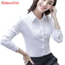 RibbonFish Women Summer Style Chiffon Blouses Lady Girls Office Work Wear Long Sleeve Turn-down Collar Blusas DD1235 2024 - buy cheap