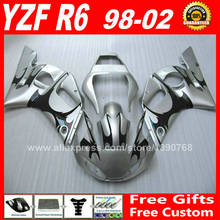 Silver black fairings fit for YAMAHA R6 YZFR6 1998 1999 2000 2001 2002  plastic parts yzf-r6 98 99 00 01 02 fairing kits W4Q1 2024 - buy cheap