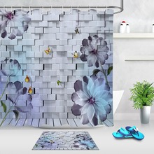LB Shower Curtains Butterfly & X-ray Shadow of Flowers Blooming on the Wall Bathroom Curtain Waterproof Fabric For Bathtub Decor 2024 - buy cheap