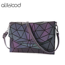 aliwood Envelope Luminous bag Women Shoulder bag Brand Geometry Clutch Chain Females Crossbody Bags Noctilucent Quilted Handbags 2024 - buy cheap