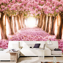 beibehang Custom Photo Wallpaper 3D Romantic Cherry Blossoms Large Mural Pink Floral  For Girls Bedroom Walls Papel De Parede 2024 - buy cheap
