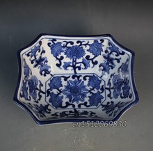 Jarra de maceta antigua de porcelana blanca y azul clásica china, polígono exquisito, pintada con diseños de flores 2024 - compra barato