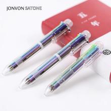 Jonvon Satone 50 Pcs Wholesale Press Color Oil Pen 6 In 1 Pen Creative Stationery Lovely Multicolored Ball Pens For Writing Gift 2024 - buy cheap