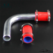 Tubo de tubulação de alumínio turbo de 38mm 1/4 ", 90 graus + kits de braçadeiras de mangueira de silicone 2024 - compre barato