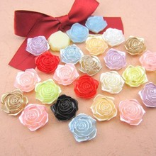 Free Shipping Mixed 18mm 20Pcs Craft ABS Flower Design Imitation Pearls Resin Scrapbook Beads Decorate Diy 2024 - buy cheap