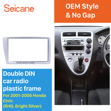 Seicane Bright Grey Double 2 Din Car Radio Fascia for 2001-2005 Honda Civic RHD Panel Frame Stereo Interface DVD Player 2024 - buy cheap