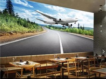 Фотообои на заказ 3D дорога самолет декоративная картина фоновая стена 2024 - купить недорого