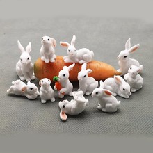 1 шт. 12 стилей кролик пасхальное украшение миниатюрный заяц фигурка животного Смола Ремесло Мини кролик садовое украшение DIY аксессуары 2024 - купить недорого