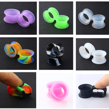 JUNLOWPY Silicone Ear Tunnels And Plugs Hollow Flesh Tunnel Piercings Earrings Body Jewelry Earlets Mix 11 Colors 4-25MM 264pcs 2024 - buy cheap