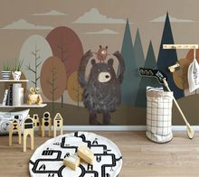 Decorative wallpaper Modern minimalist abstract geometric woods bears personality children's room background wall 2024 - buy cheap