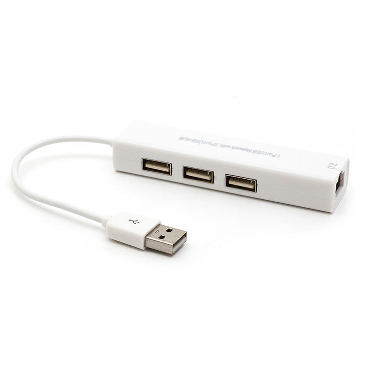 3 port usb hub with ethernet adapter
