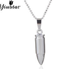 Yiustar White and Gun Black Fake Bullet Necklace Stainless Steel Army Chain Bullet Pendant Necklace Man Necklaces Steel Jewelry 2024 - buy cheap