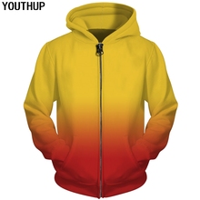 Youthup outono engraçado 3d hoodies dos homens gradiente cor sólida hoodies com capuz com capuz moletom unisex casual legal casaco agasalho 2024 - compre barato