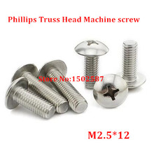 100pcs M2.5*12 Phillips Truss Head Machine Screw SUS304 stainless steel TM Screws 2024 - buy cheap