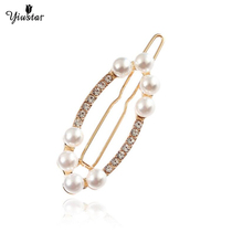 Yiyustar Korean Crystal Pearl Hairpins Barrettes Simple Oneline Hair Accessories Wedding Gift for Women Girl Bridal Hair Jewelry 2024 - buy cheap