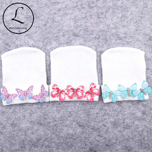 Soft Nebworn baby Girls Knitting Cotton butterfly Beanies Hats Spring Cute Hospital Hats For Newborn Gifts Head Hair Accessories 2024 - buy cheap