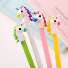 Bolígrafo de Gel con dibujos de unicornios para niños, suministros de oficina para la escuela, regalo de papelería, 0,38mm, color negro, 1 unidad 2024 - compra barato