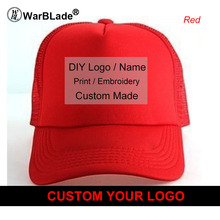 Chapéu de caminhoneiro personalizado plano bill viseira logotipo livre homens mulheres verão snapback bonés esportes equipe nome do grupo impressão de imagem 10pcs warblade 2024 - compre barato