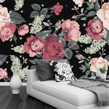 Papel tapiz floral personalizado, rosa, 3D retro, para la pared del dormitorio, sala de estar, TV, fondo impermeable 2024 - compra barato
