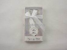 Free Shipping+Wholesale "Key to my heart" victorian bottle opener in white box wedding favor gift,50pcs/lot 2024 - buy cheap