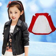 New Girls  Jackets Kids  Winter Leather Jackets  Black Turn-down Collar coats Manteau Casaco Infantil  Girls Jacket   7CT008 2024 - buy cheap