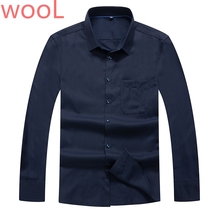 large size 8XL 7XL 6XL Mens Winter Wool Warm Shirt Long Sleeve Casual Male Dress Shirts For Business Shirt High-quality 2024 - buy cheap