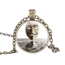 Fashion collares Gothic V for Vendetta mask shape movie jewelry Necklaces Vintage Handmade Pendants Jewelry For Women & men 2024 - buy cheap