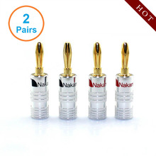4pcs/ 2 pairs High-Quality Gold Plated Musical Amplifier Speaker Cable Wire Pin Banana Plug Connector w/ Color Coded, set Screw 2024 - buy cheap