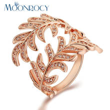 Женское кольцо с кристаллами MOONROCY, розовое золото, бесплатная доставка 2024 - купить недорого