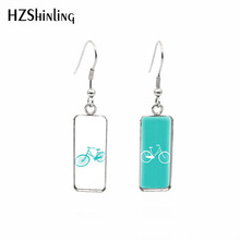 2019 New Funny Bicycle Rectangular Earring Vintage Bike Fish Hook Earring Glass Dome Photo Jewelry 2024 - buy cheap