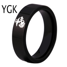 YGK бренд 6 мм черное армейское кольцо USMC дизайнерское мужское вольфрамовое удобное кольцо 2024 - купить недорого