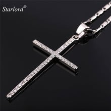 Starlord Zirconia Cross Pendants & Necklaces Gold Color Necklace Wholesale Fashion Jewelry Women Christmas Gift P1659 2024 - buy cheap