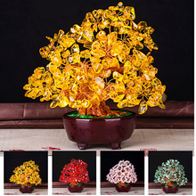 6 Inch Crystal Bonsai Colorful Gem Stone Money Tree Feng Shui Aventurine Crystal Quartz for Wealth Money Home Room Ornament Gift 2024 - buy cheap