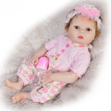 23" Full Silicone Reborn Girl Baby Doll Toy Lifelike modeling infant dolls baby dolls play house toys bonecas pink lol princess 2024 - buy cheap