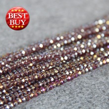 Hot New 3*4mm Faceted Purple AB+ Colorful Glass Crystal Beads Stone Beads Loose Accessory Parts 15inch DIY Jewelry Making Design 2024 - buy cheap