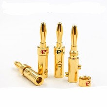 Hifi audio 12pcs  pailiccs 4mm banana plugs copper gold plated speaker cables banana connector/adapter 2024 - buy cheap