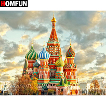 HOMFUN 5D DIY Diamond Painting Full Square/Round Drill "House scenery" 3D Embroidery Cross Stitch gift Home Decor A02400 2024 - buy cheap