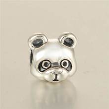 Black Enamel Panda Beads Animal Charm Beads Original 925 Sterling SilverJewelry Fits Pandora Bracelets DIY Making 2024 - buy cheap