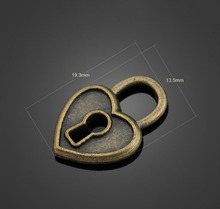 200pcs Antique Bronze Love Lock Charms Pendants -DIY Findings Bracelet Necklace Metal Fashion Bags Accessories 19.3mm X13.5mm 2024 - buy cheap