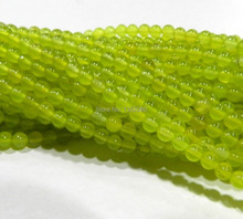 ¡! Venta al por mayor 4mm peridoto verde Calcedonia suelta perlas redondas 15 "2 unids/lote joyería de moda JT6080 2024 - compra barato